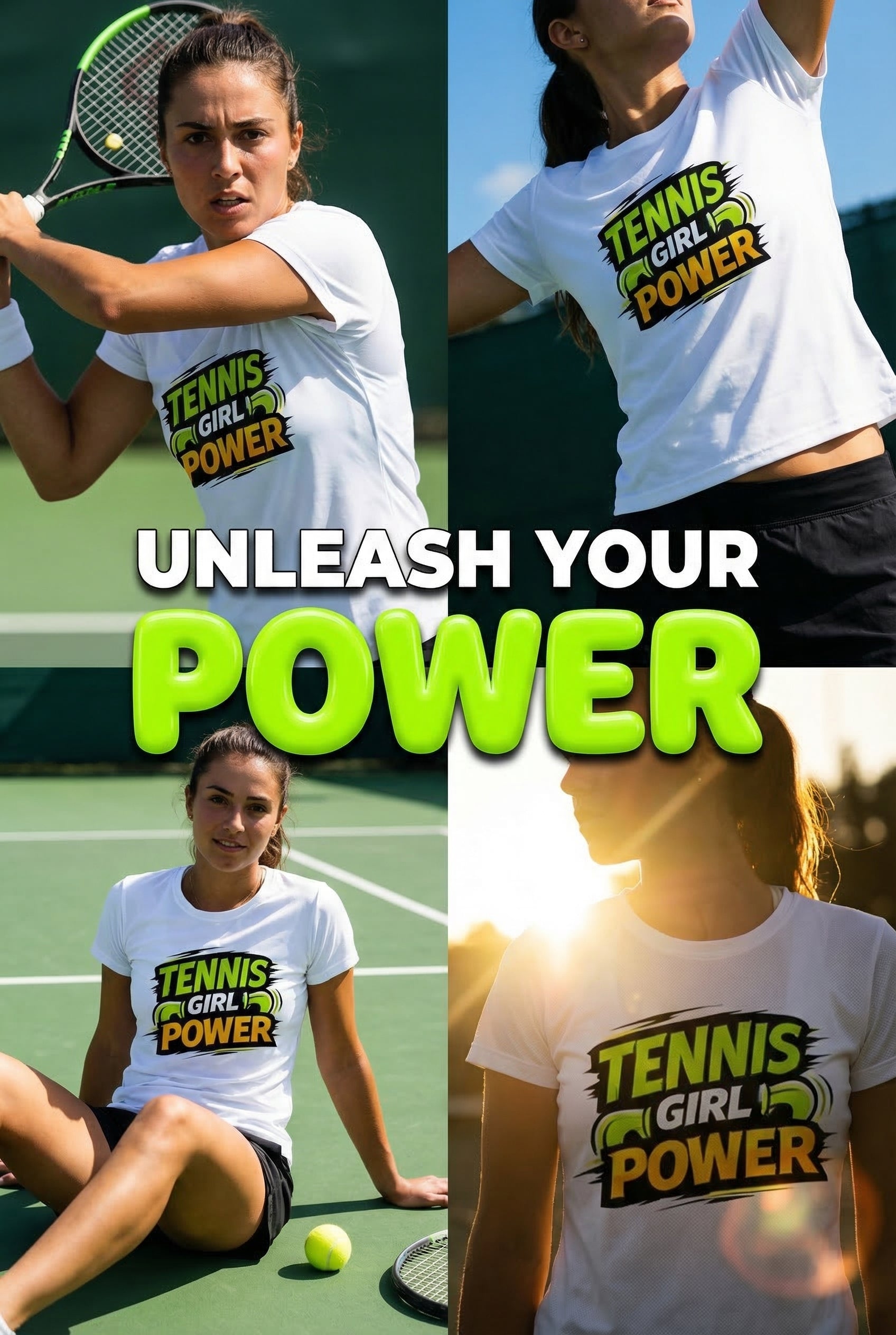 Short Sleeve T-Shirt "Tennis Girl Power"