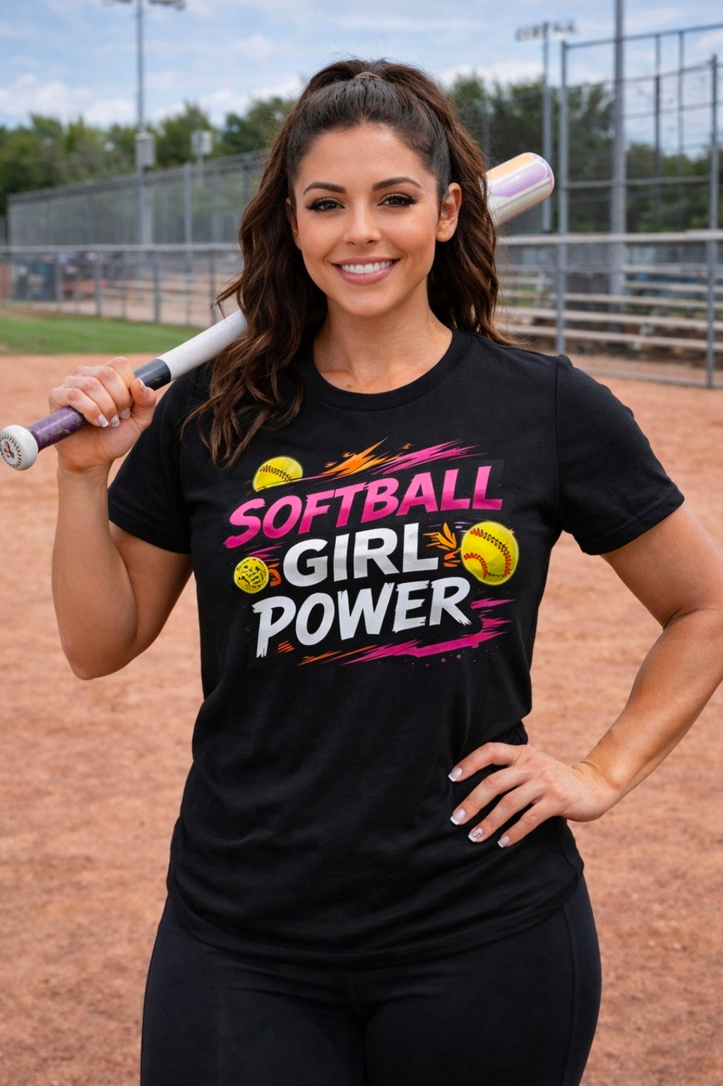 Short Sleeve T-Shirt "Softball Girl Power"